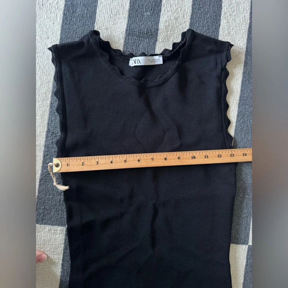 Zara Scalloped Knit Sleeveless Bodycon Midi Dress - Picture 10 of 10